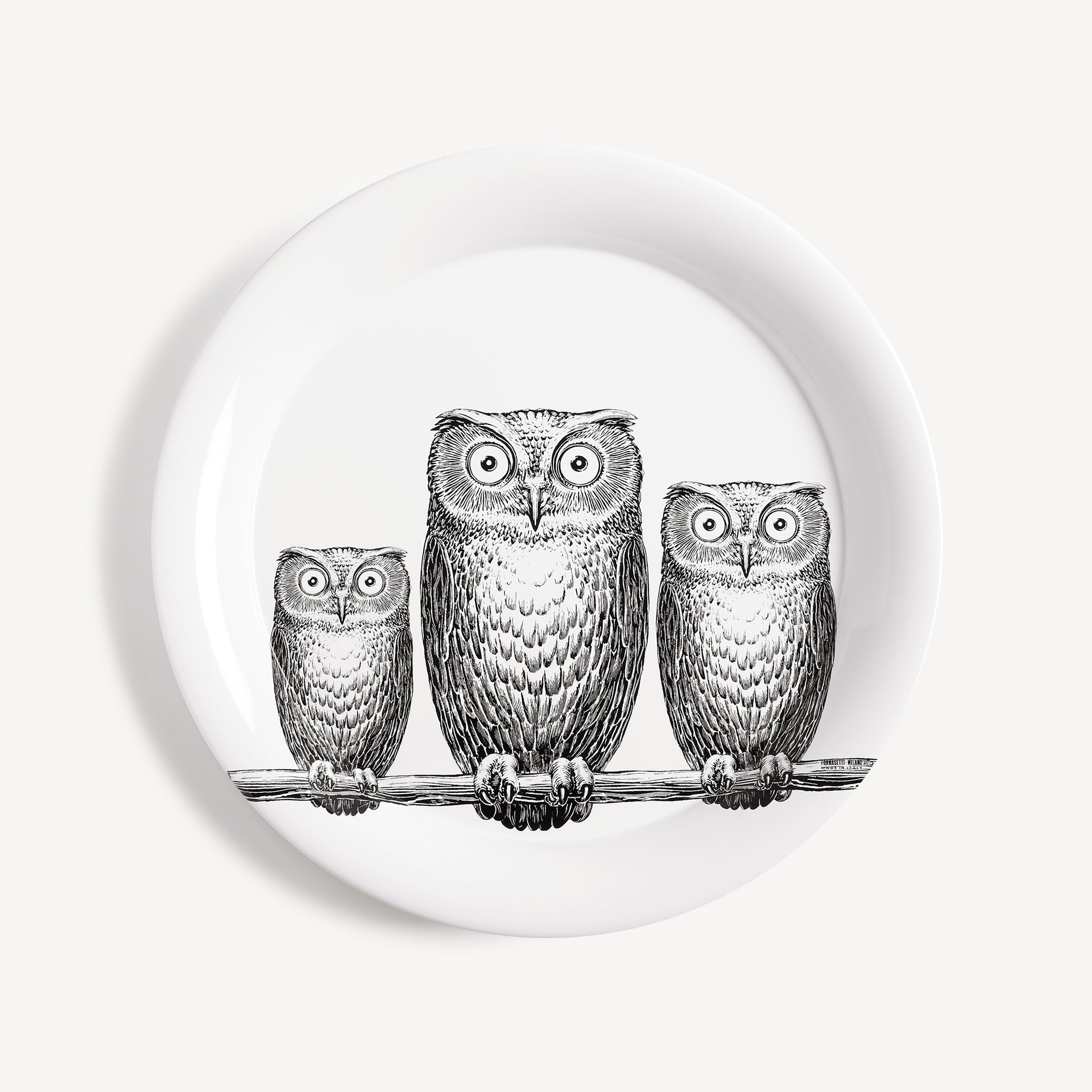 fornasetti-civette-tablett-rund-eulen image 1