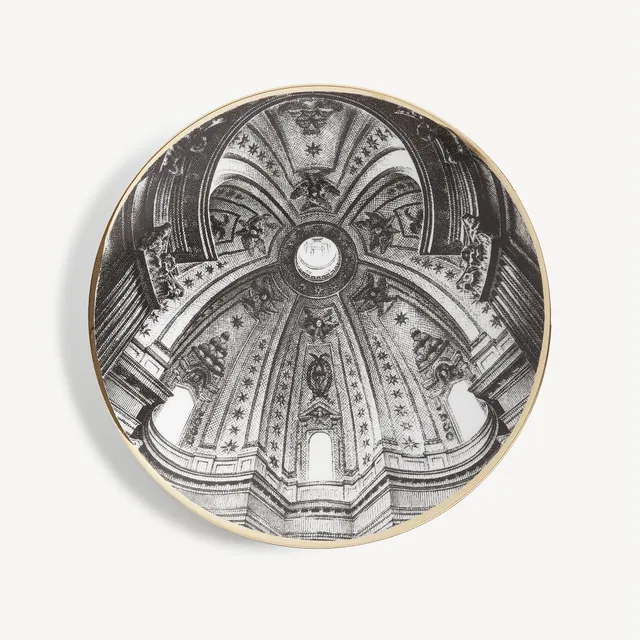 fornasetti-cupola-s-ivo-sapienza-teller-porzellan-gold-rom image 1