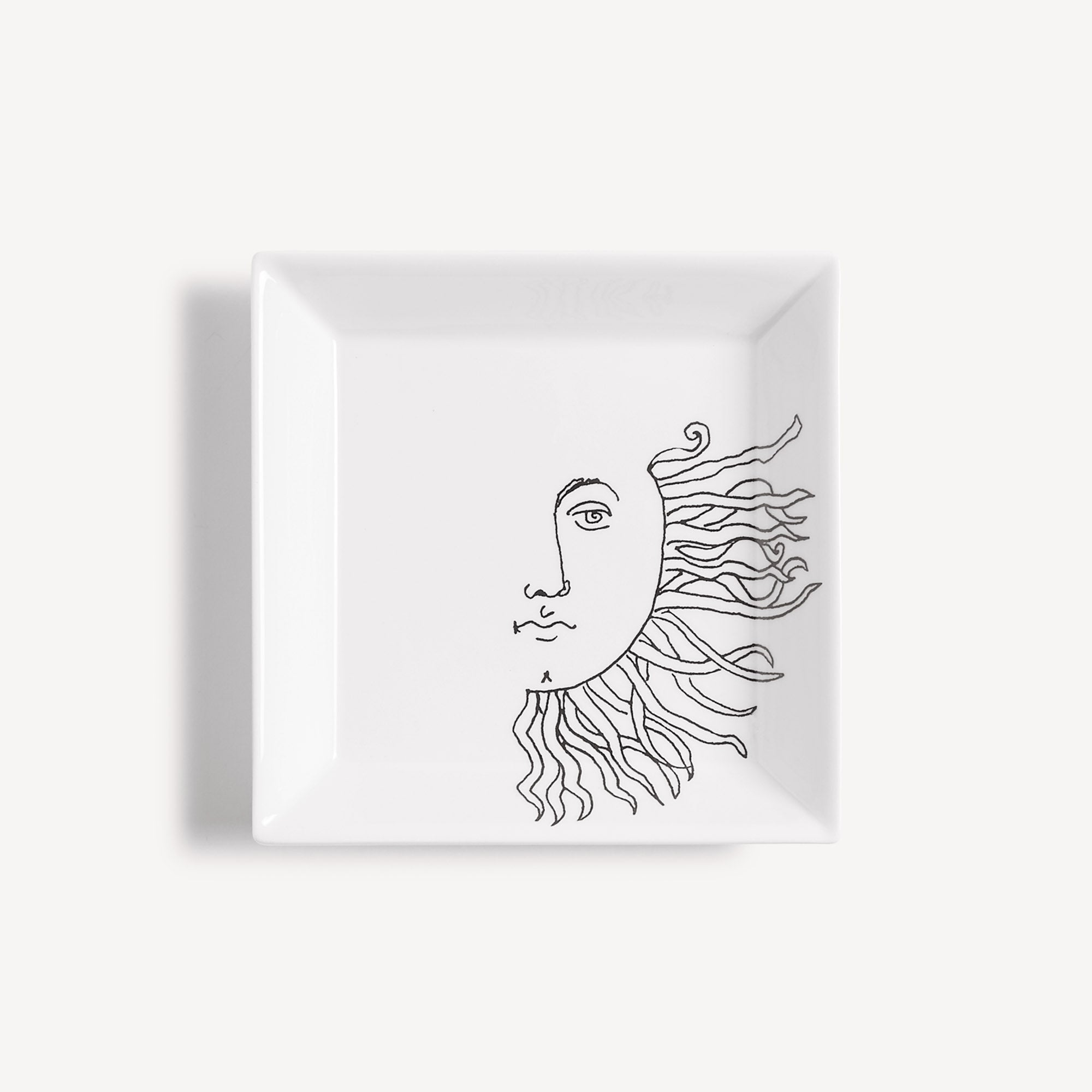 atelier-fornasetti-solitario-schale-quadratisch-porzellan-sonne image 1