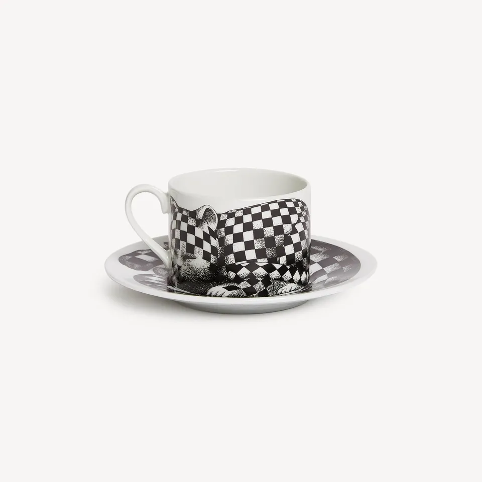 fornasetti-high-fidelity-quadretato-teetasse-katze-porzellan image 1