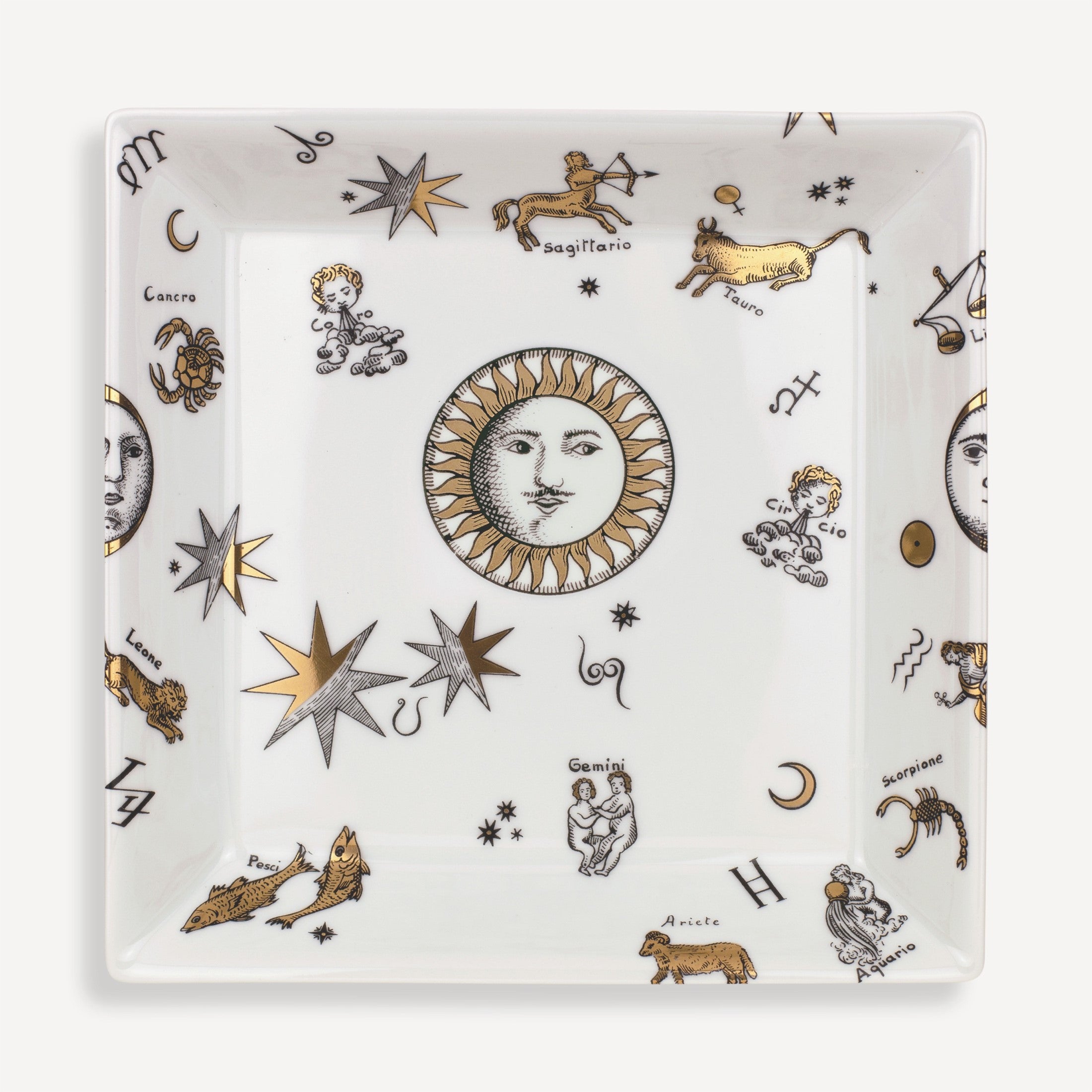 atelier-fornasetti-astronomici-schale-eckig-porzellan-gold image 1
