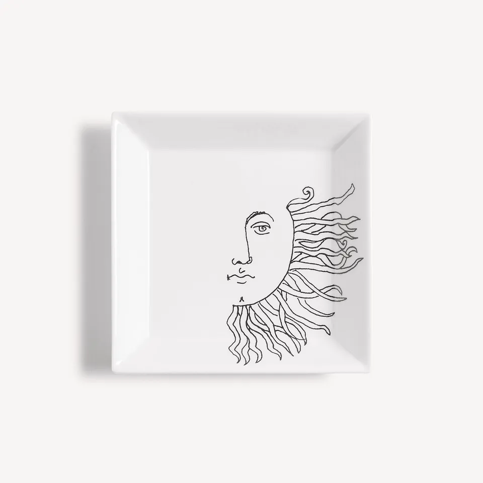 atelier-fornasetti-solitario-schale-quadratisch-porzellan-sonne image 1