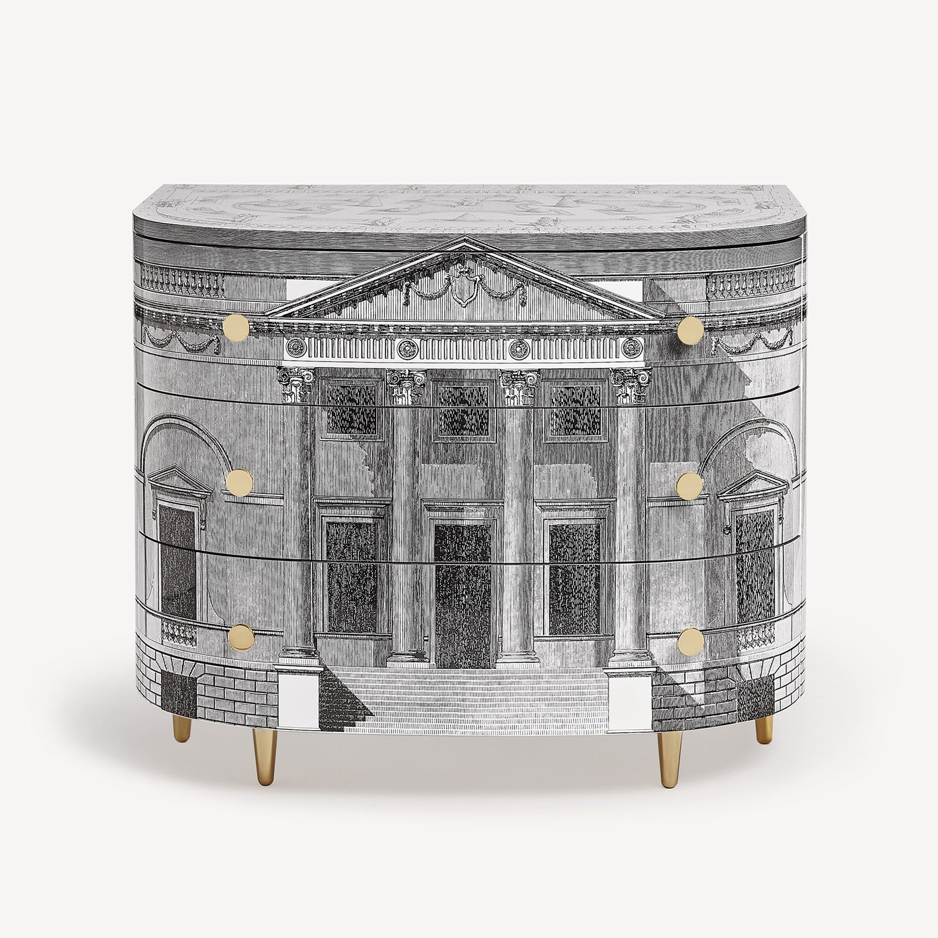fornasetti-palladiana-kommode-halbrund-mit-glasplatte-garten image 1
