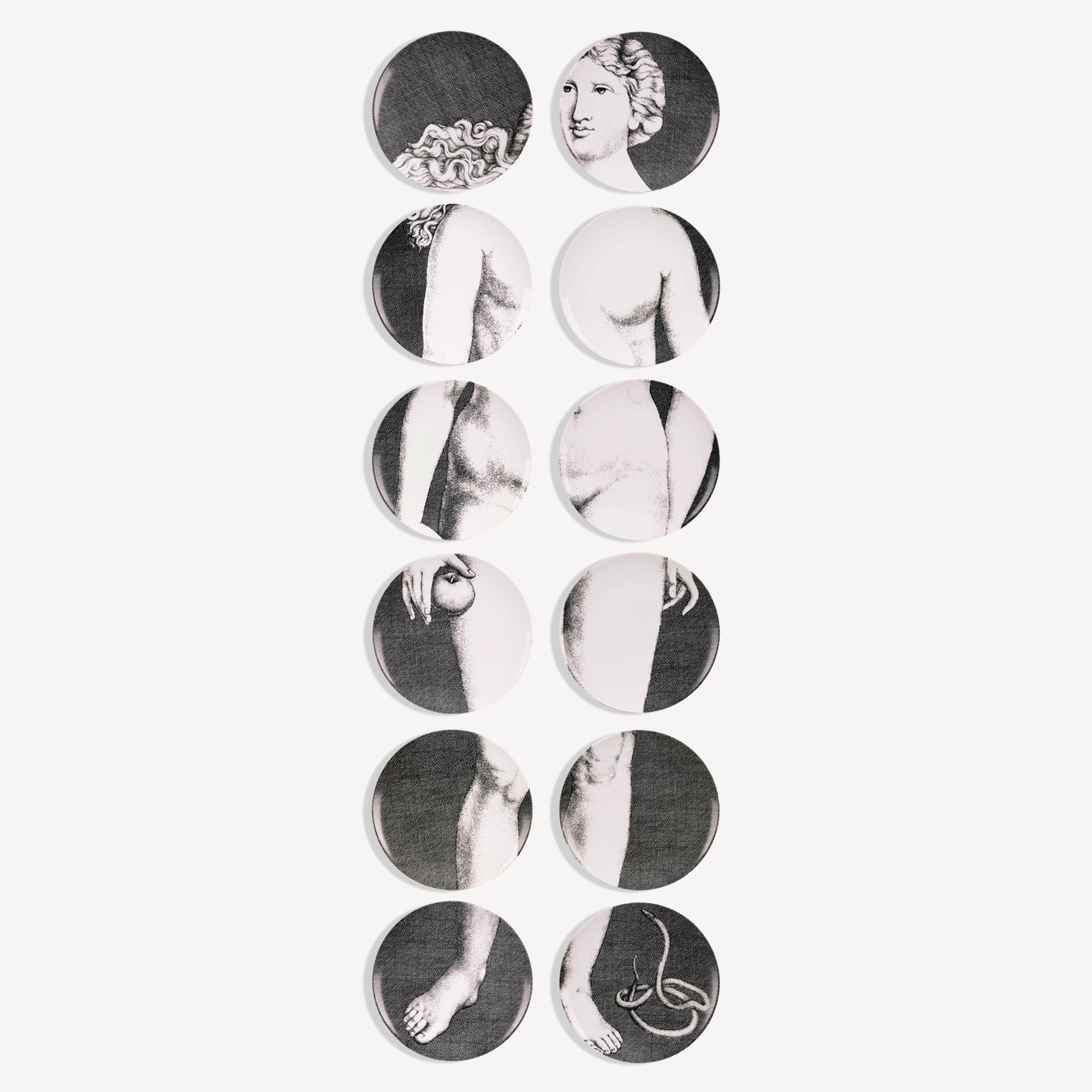 fornasetti-eve-tellerset-12-teller-porzellan-wand image 1