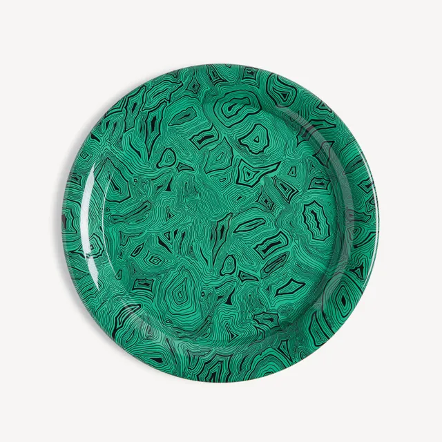 atelier-fornasetti-malachite-tablett-rund-gr-n-malachit image 1