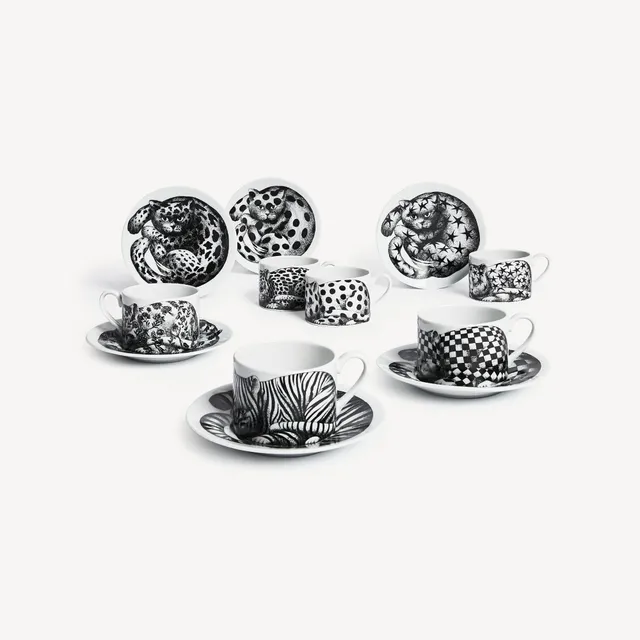 atelier-fornasetti-high-fidelity-teetassen-6er-set-porzellan-katzen image 1