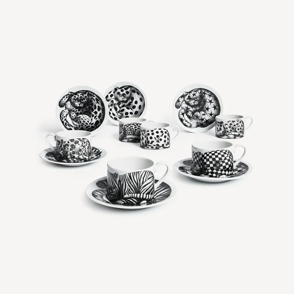 atelier-fornasetti-high-fidelity-teetassen-6er-set-porzellan-katzen image 1