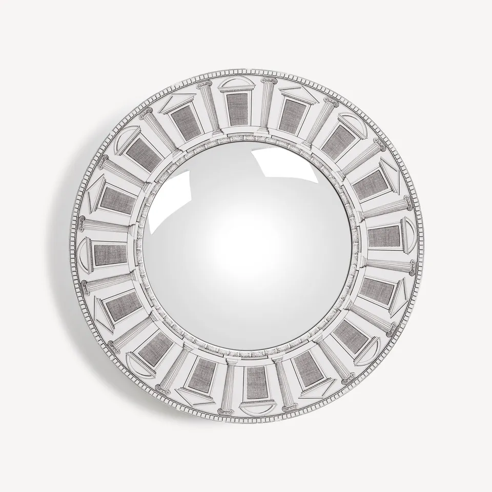 fornasetti-architettura-spiegel-konvex-holzrahmen image 1