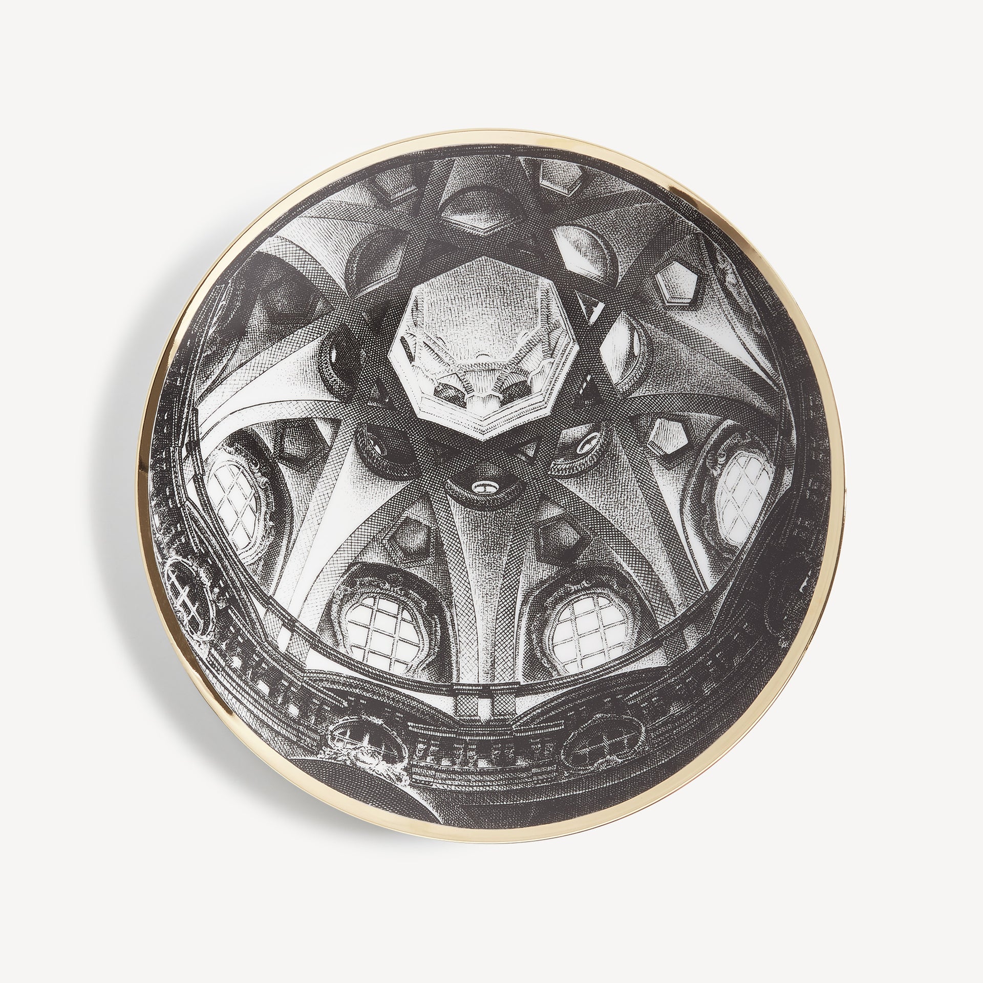 fornasetti-cupola-s-lorenzo-torino-teller-porzellan-gold image 1