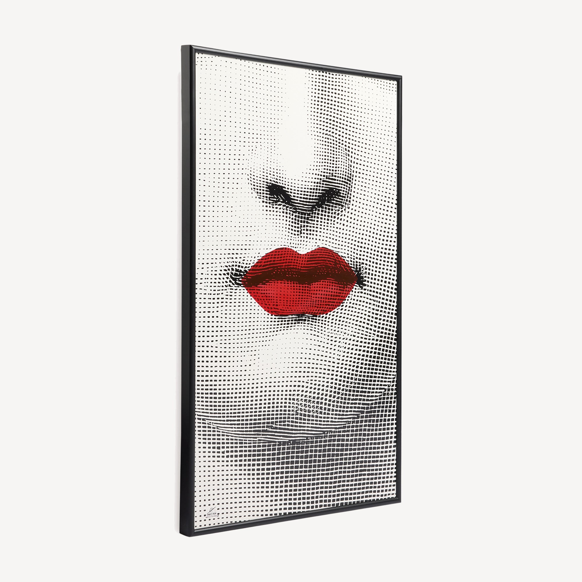 fornasetti-bocca-wandbild-holz-rot-gerahmt image 2