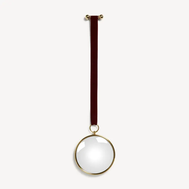 fornasetti-magic-konvexspiegel-messing-mit-samtband image 1