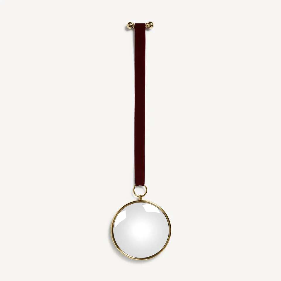 fornasetti-magic-konvexspiegel-messing-mit-samtband image 1