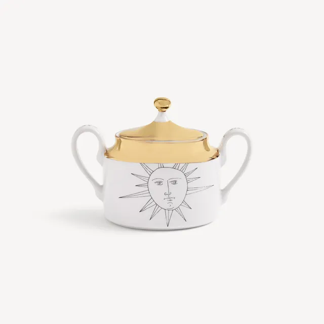 fornasetti-solitario-zuckerdose-porzellan-mit-gold-und-deckel image 1