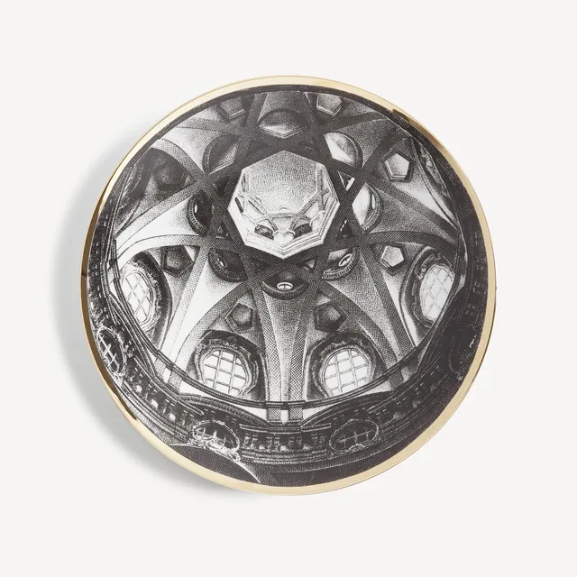 fornasetti-cupola-s-lorenzo-teller-porzellan-gold image 1