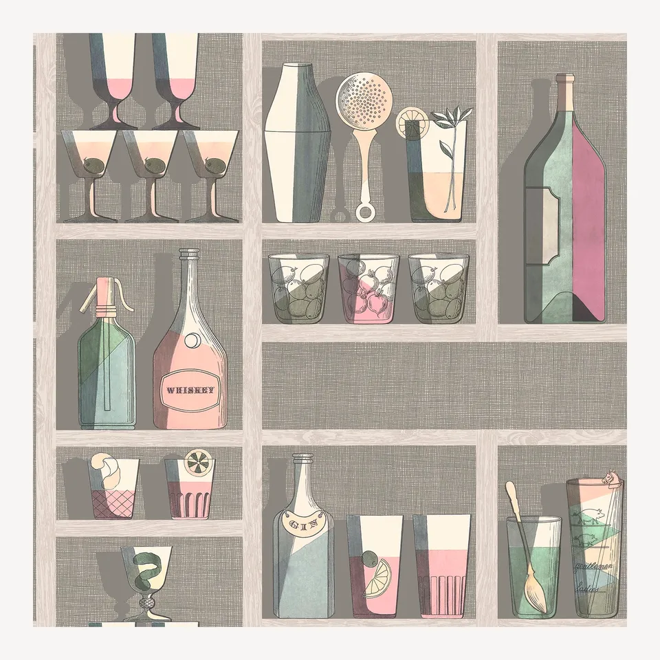 fornasetti-cocktails-tapete-flaschen-bunt-pastell-10-m image 1