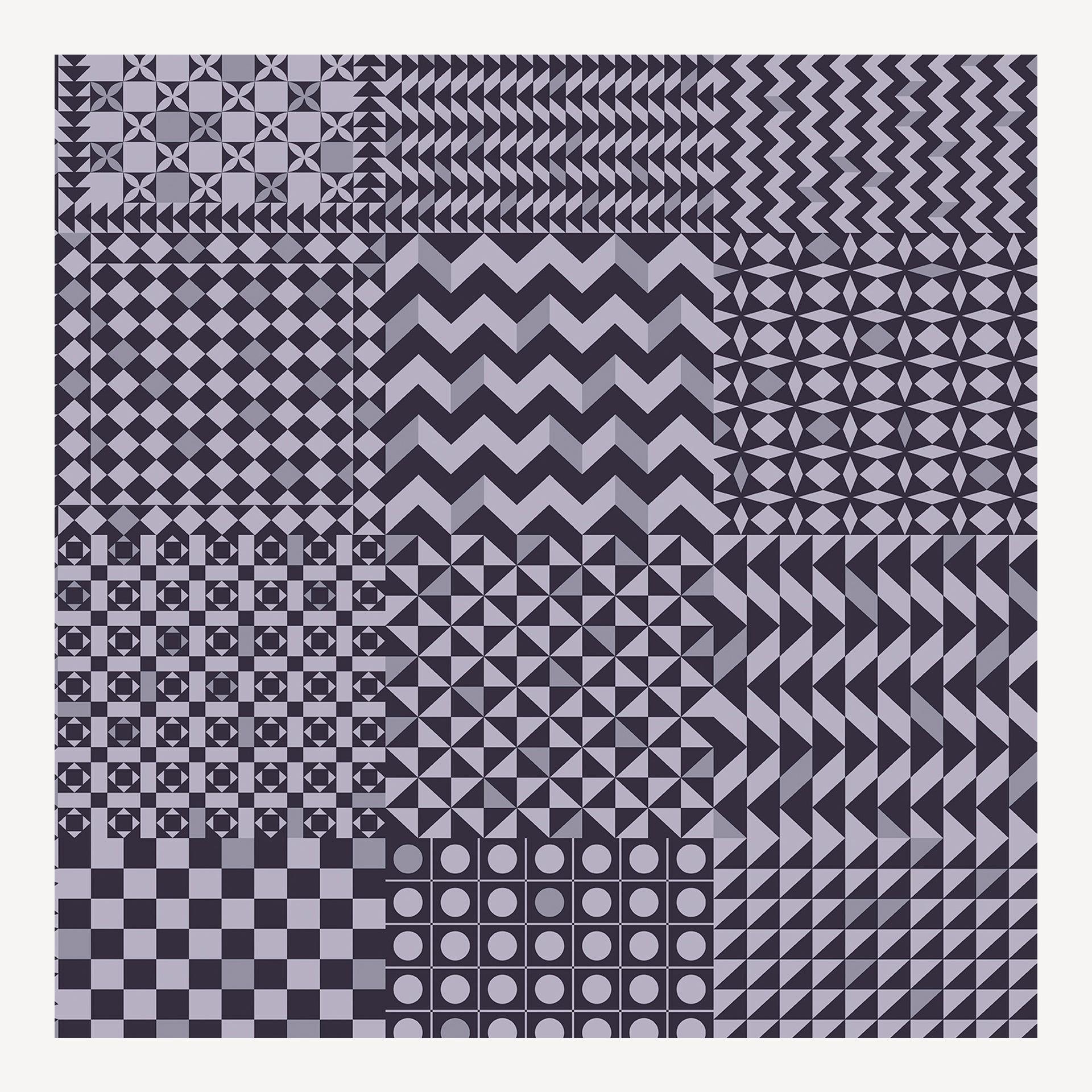 fornasetti-geometrico-tapete-schwarz-wei-52cm-x-10m image 1