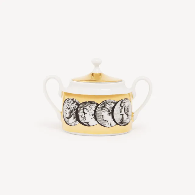 fornasetti-cammei-zuckerdose-porzellan-mit-gold image 1