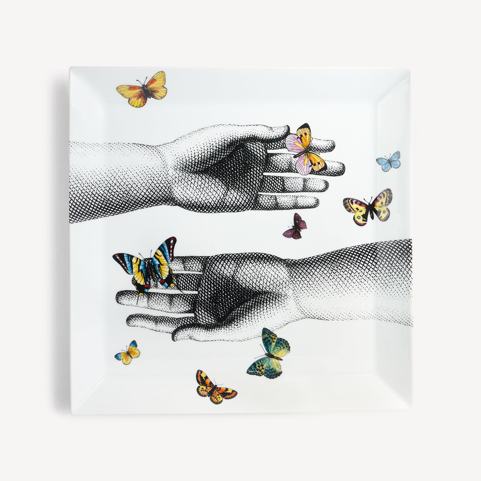 fornasetti-mani-e-farfalle-tablett-eckig-porzellan image 1