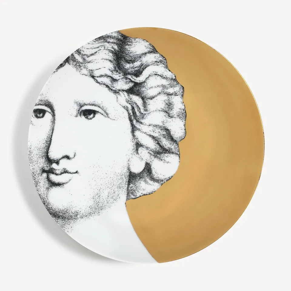 fornasetti-eva-teller-set-12-porzellan-wandteller-gold image 1