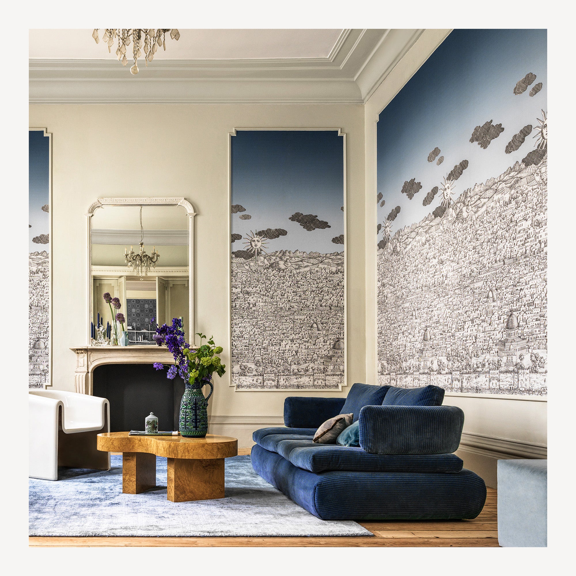 fornasetti-vista-mediterranea-tapete-stadt-blau-140cm image 2