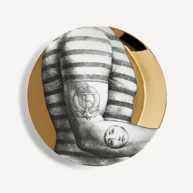 fornasetti-tema-e-variazioni-wandteller-n-215-porzellan-gold image 1