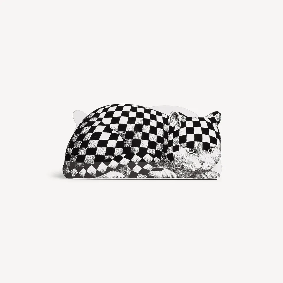 fornasetti-high-fidelity-zeitschriftenst-nder-katzen-metall image 1