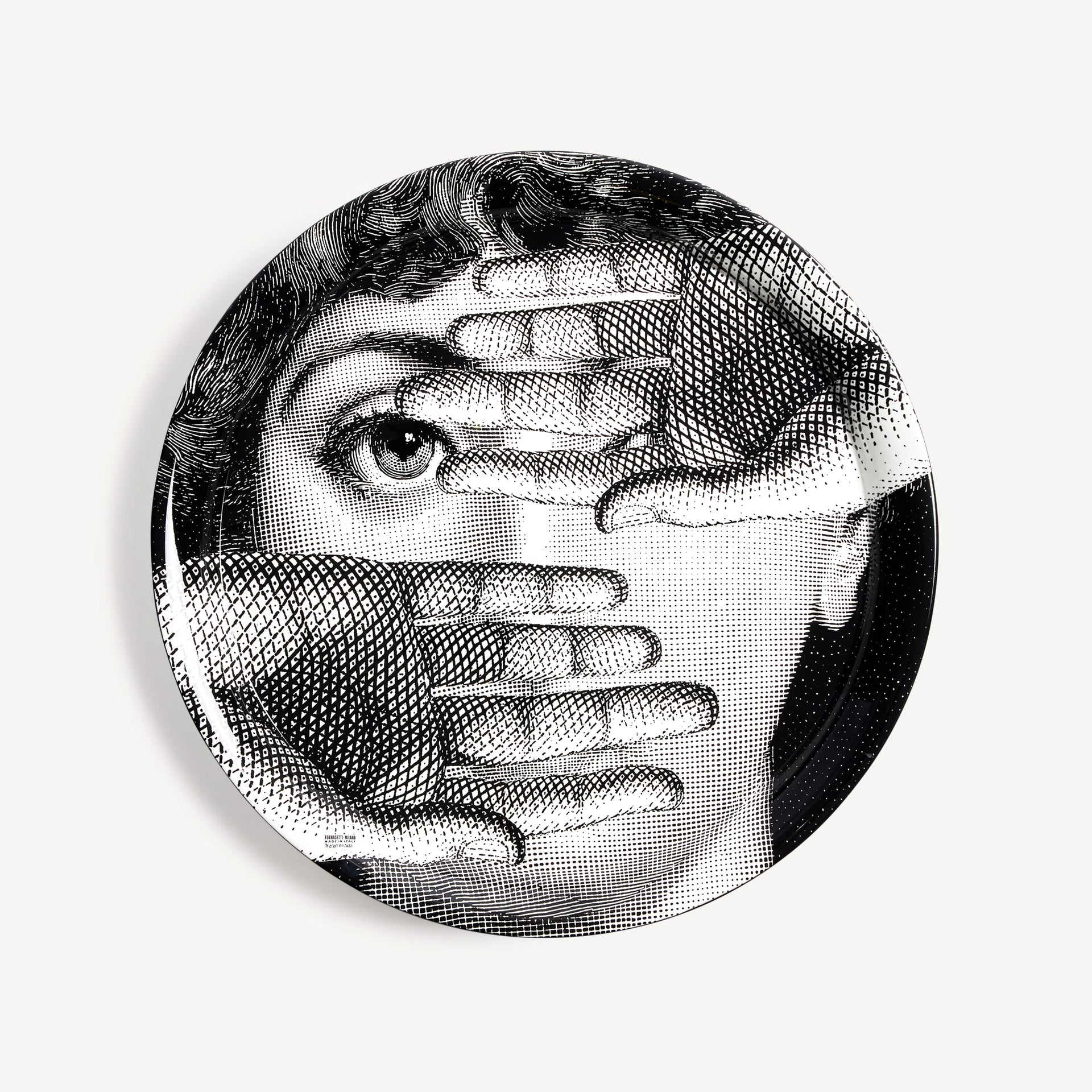 fornasetti-tema-e-variazioni-n-154-tablett-rund-metall-gesicht-2 image 1