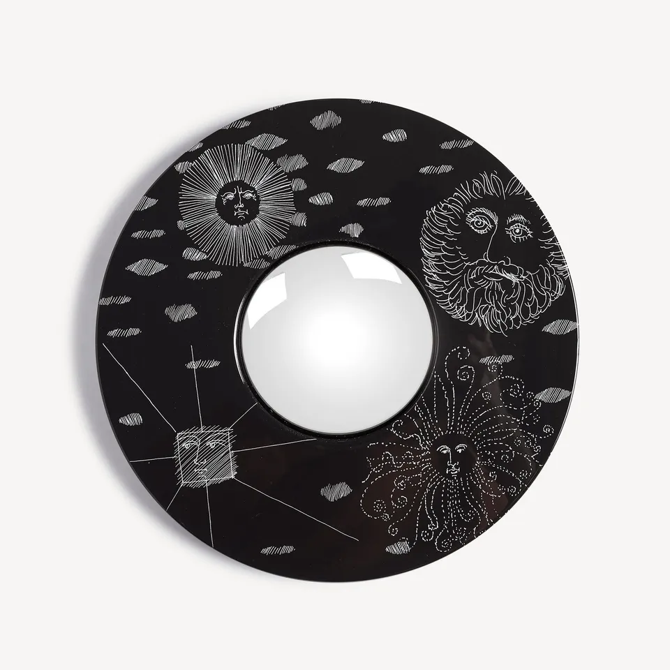 atelier-fornasetti-solitario-spiegel-konvex-holz image 1