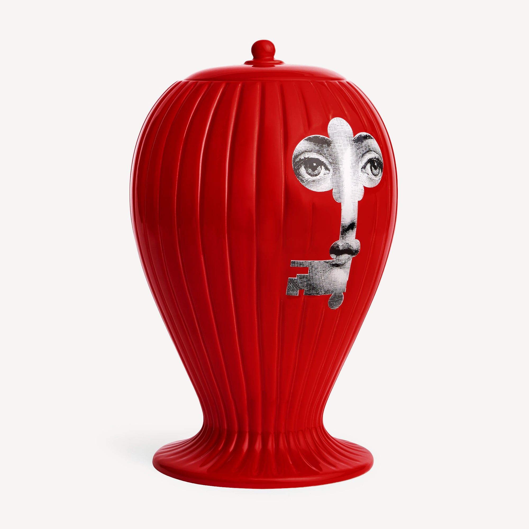 atelier-fornasetti-chiave-serratura-vase-keramik-rot-limitiert image 2