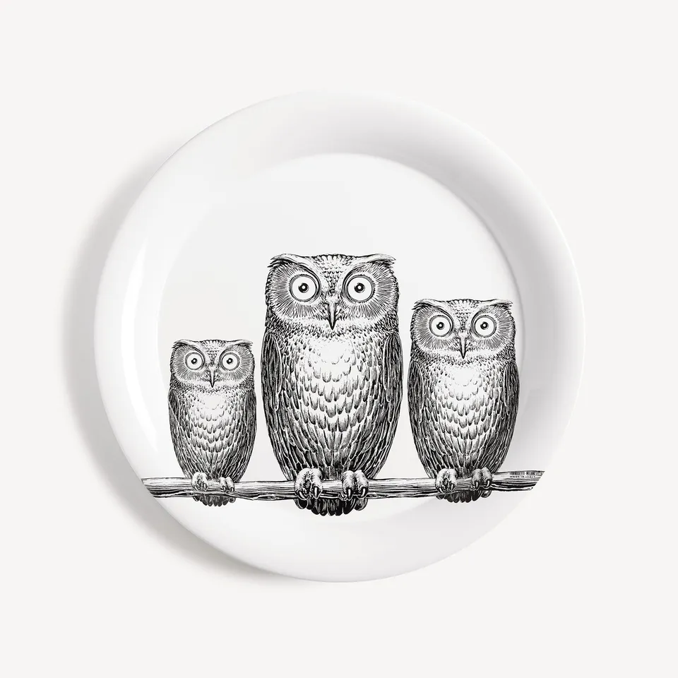 fornasetti-civette-tablett-rund-eulen image 1