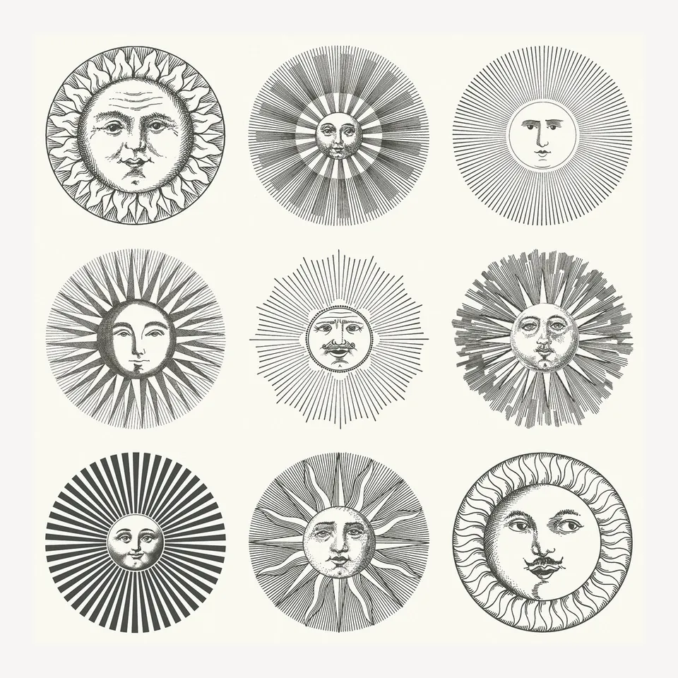 atelier-fornasetti-soli-tapete-52cm-x-10m-sonnen image 1