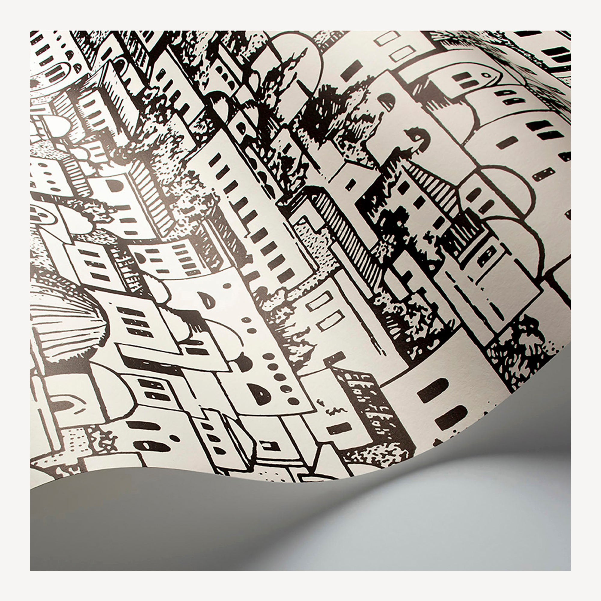 fornasetti-mediterranea-tapete-52cm-x-10m-stadt-metallic image 2