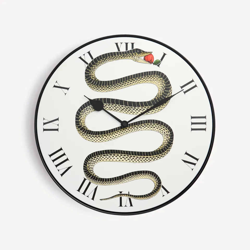 fornasetti-peccato-originale-wanduhr-schlange-metall-lautlos image 1