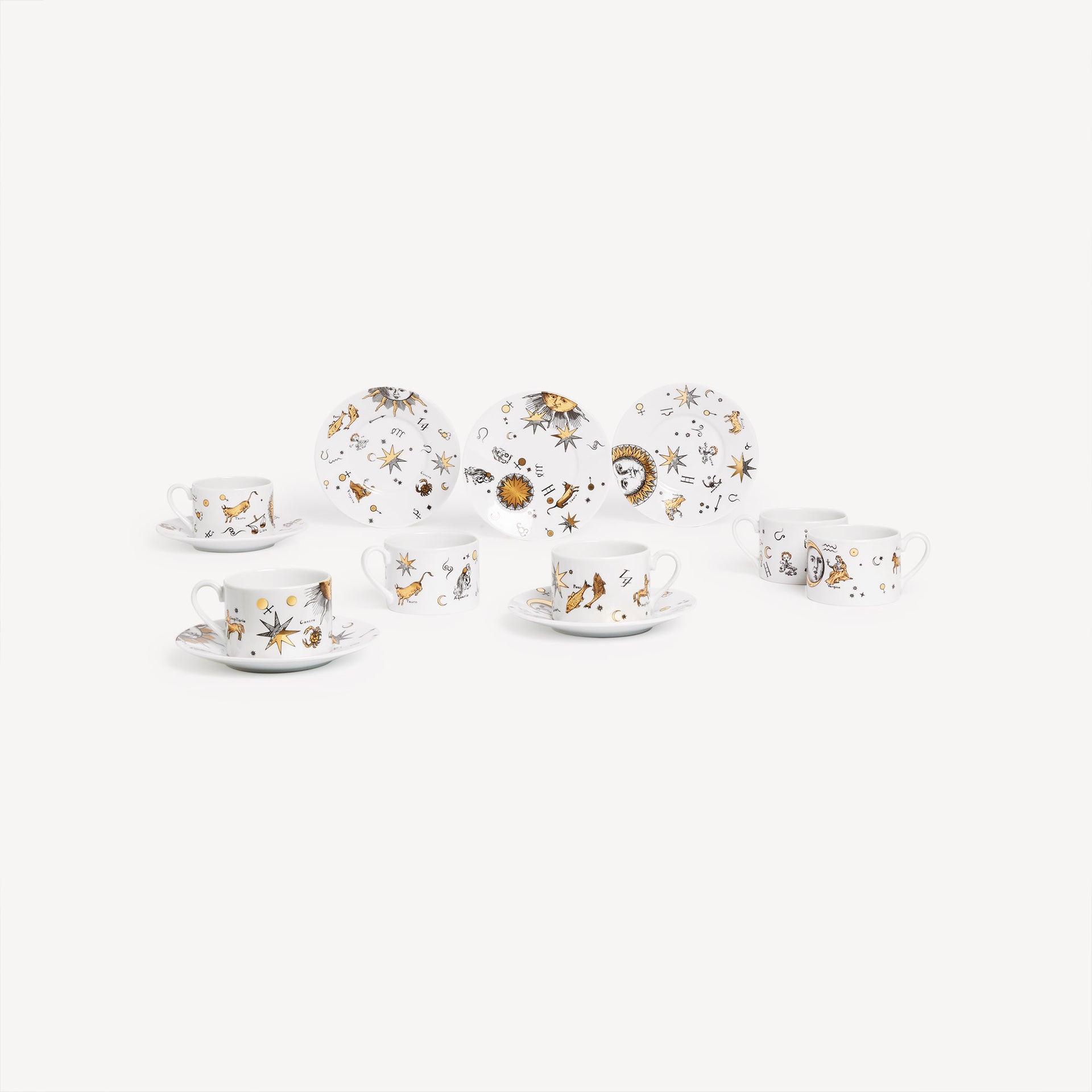 fornasetti-astronomici-teetassen-6er-set-porzellan-gold image 1
