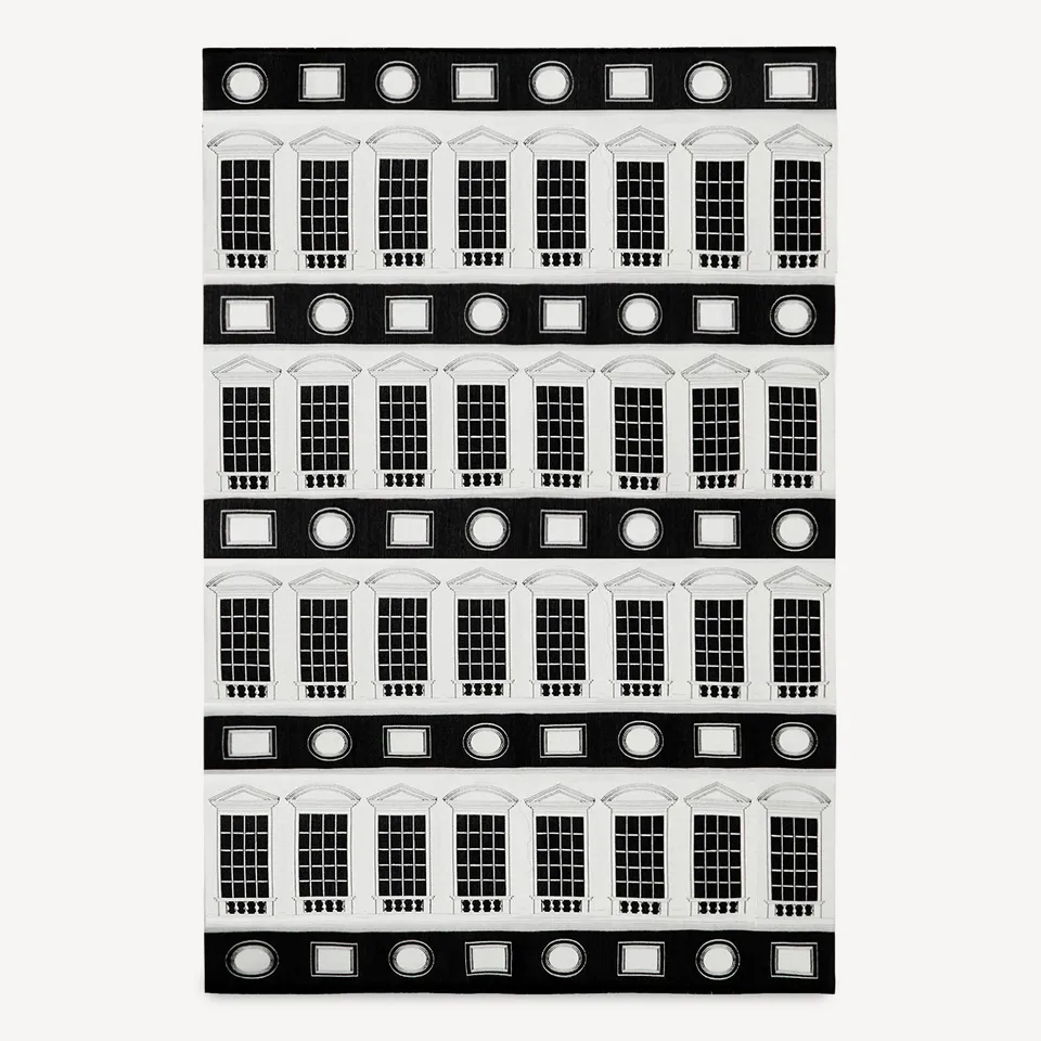 fornasetti-architettura-plaid-wolldecke-jacquard-geometrisch-2 image 1