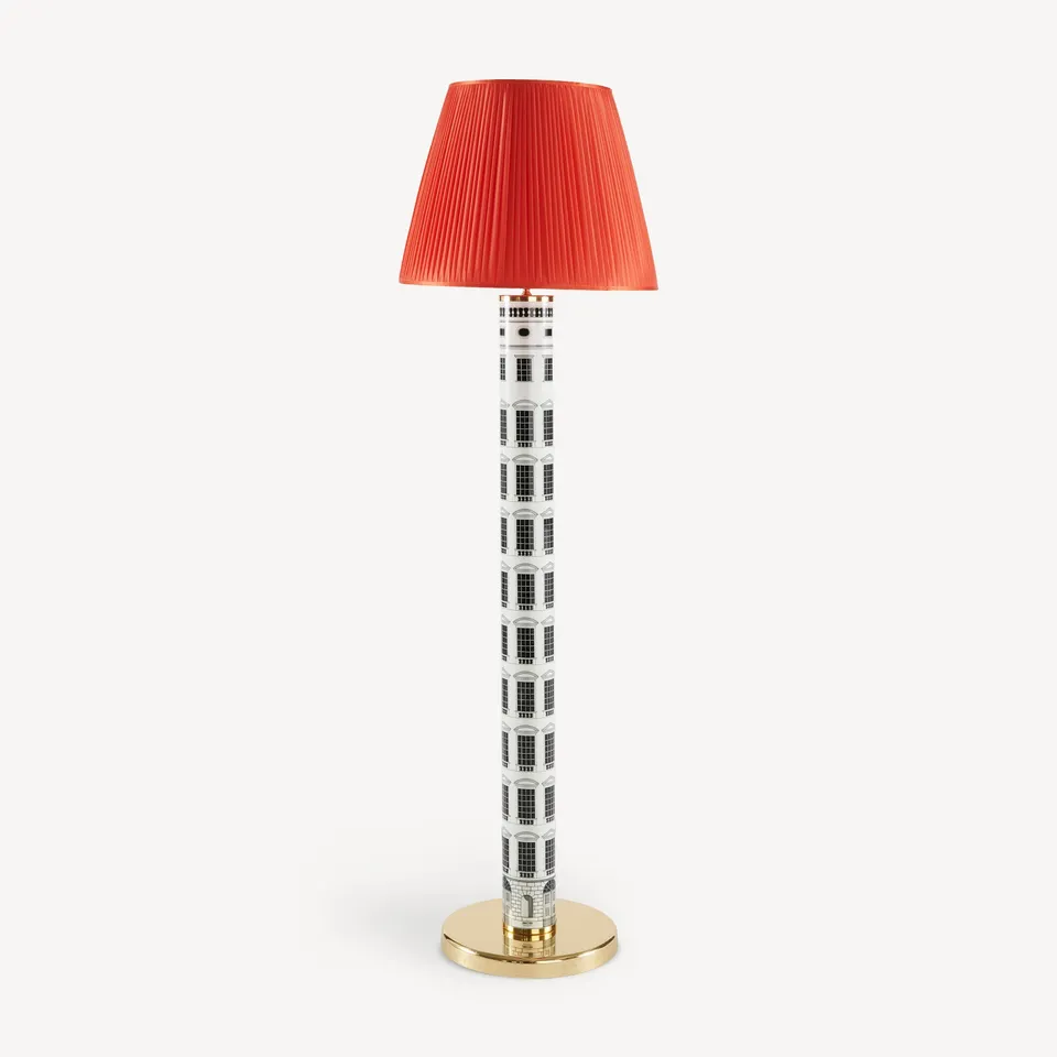 fornasetti-lampenschirm-konisch-plissee-stoff-tischlampe image 1