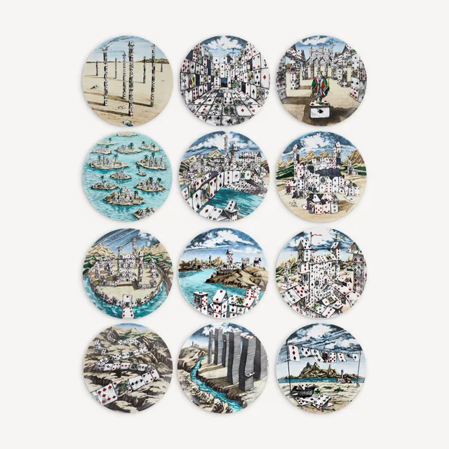 fornasetti-tema-e-variazioni-tellerset-citt-di-carte-12-tlg image 1