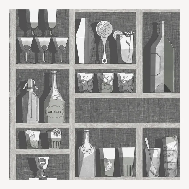 fornasetti-cocktails-tapete-10m-flaschen-pastell-bunt image 1