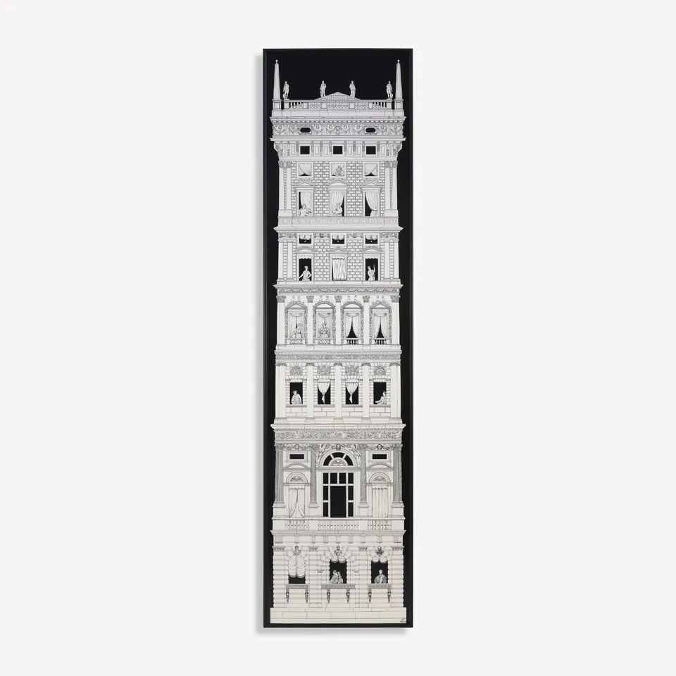 fornasetti-furniture-grattacielo-rinascimentale-wandpaneel-holz image 1