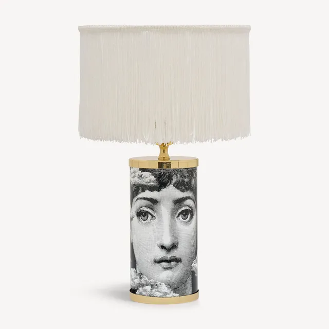 atelier-fornasetti-lampenschirm-zylinder-wei-mit-fransen-klein-2 image 1