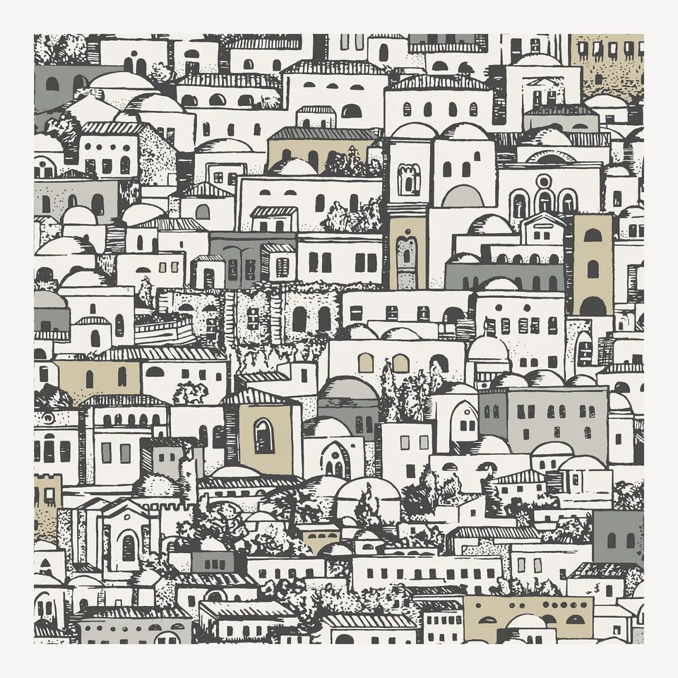 fornasetti-mediterranea-tapete-stadtmotiv-52cm-x-10m-wei-schwarz image 1