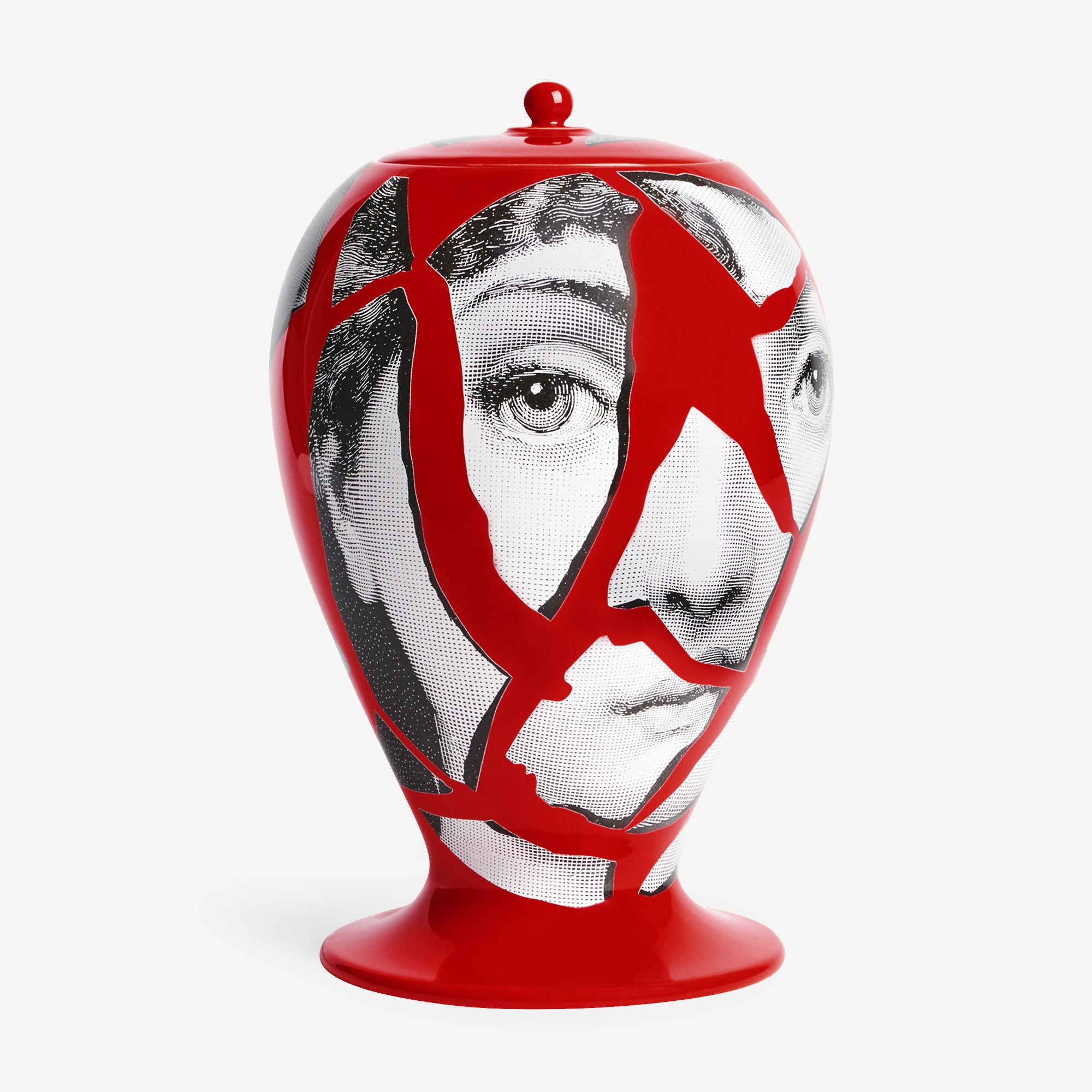 fornasetti-cocci-vase-keramik-rot-schwarz-limitiert image 2
