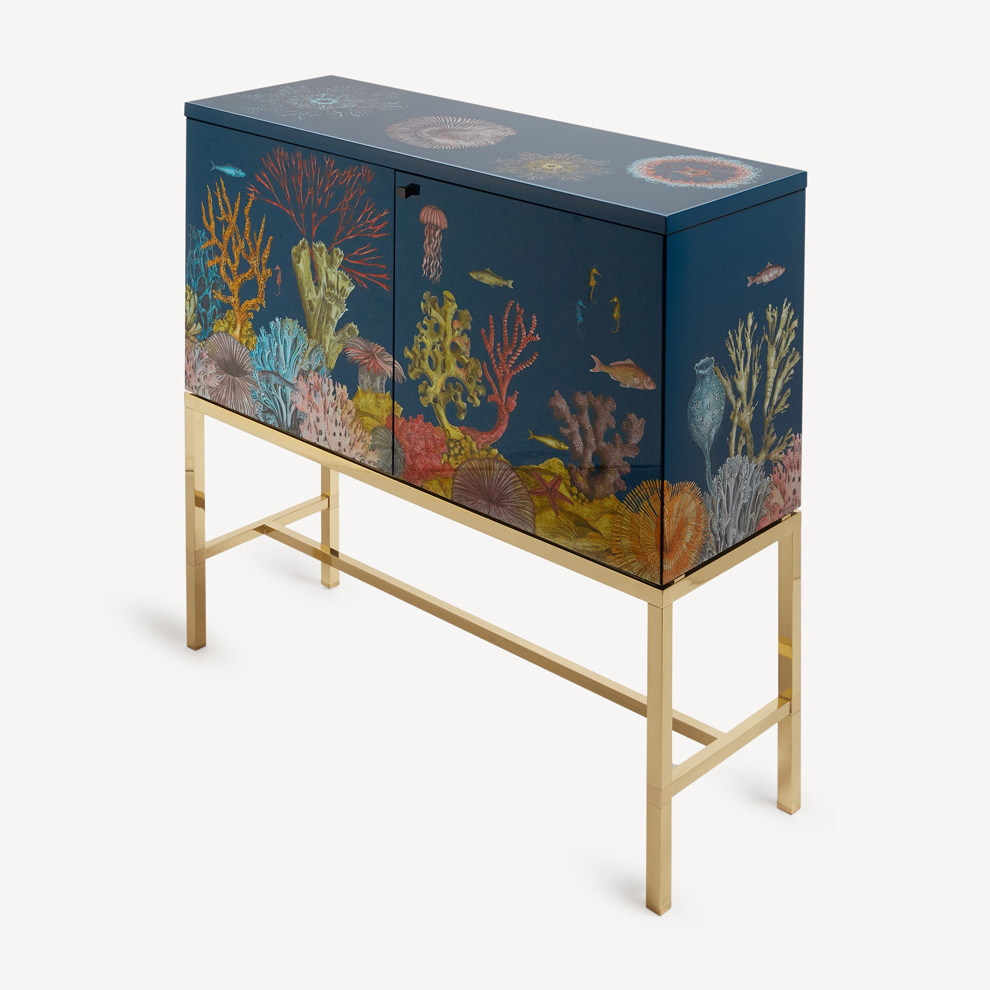 fornasetti-fondo-marino-sideboard-holz-messingbeine image 2