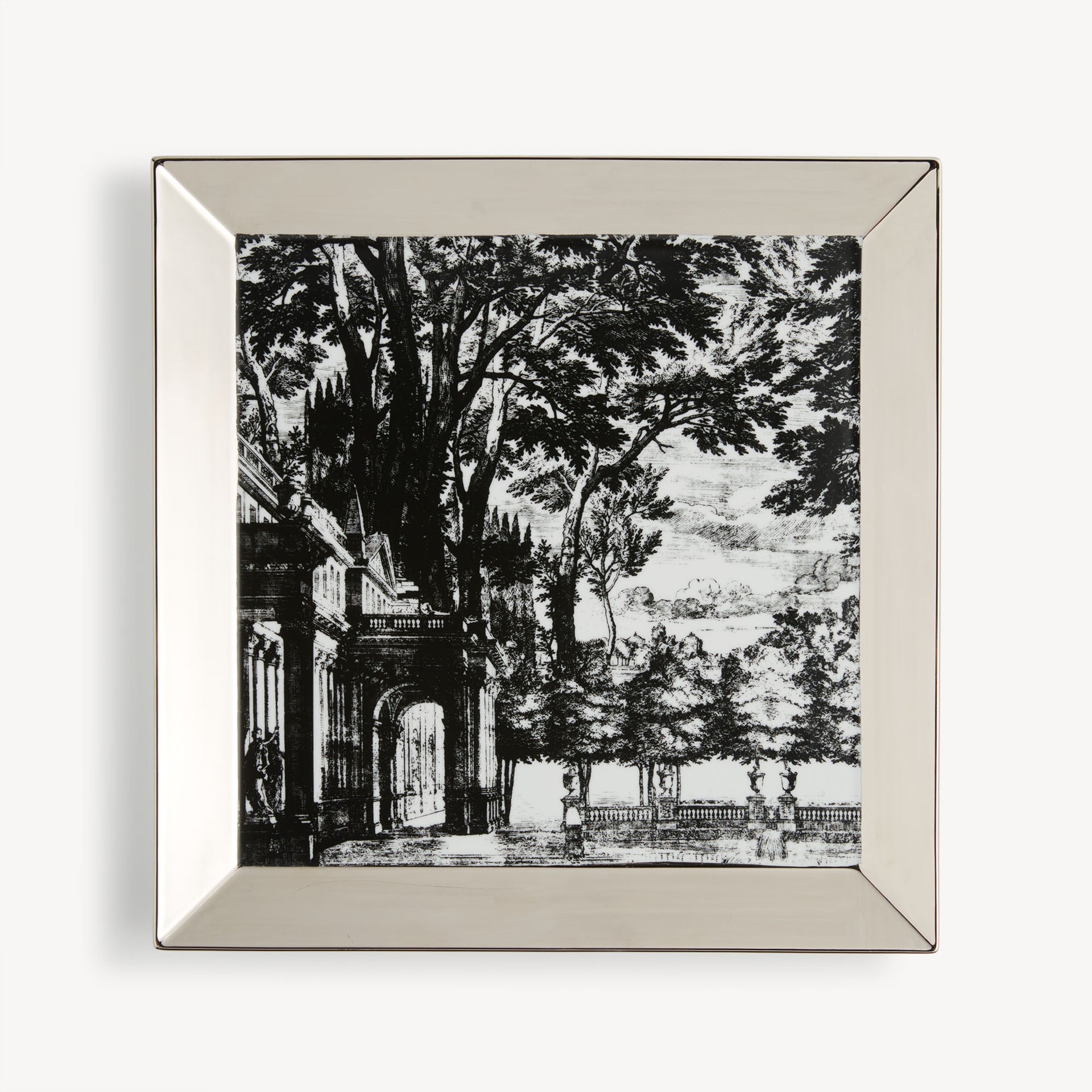 fornasetti-giardino-settecentesco-tablett-porzellan-eckig-platin image 1