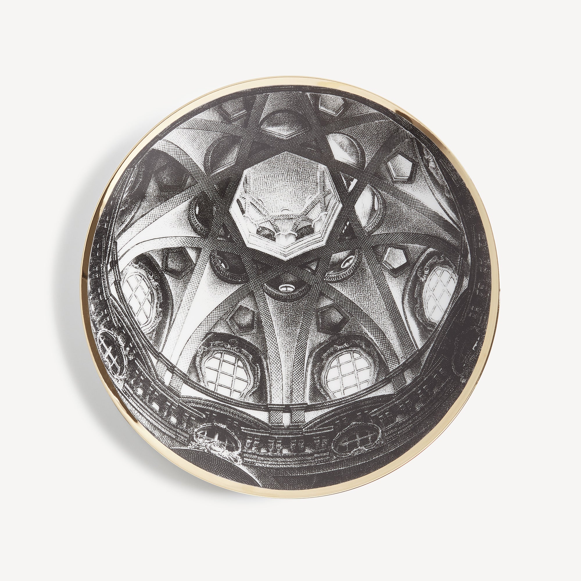 fornasetti-cupola-s-lorenzo-teller-porzellan-gold image 1