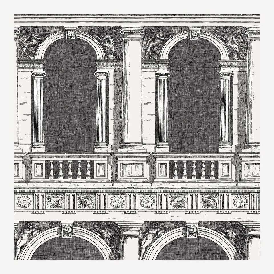 fornasetti-procuratie-tapete-schwarz-wei-10m-venedig image 1