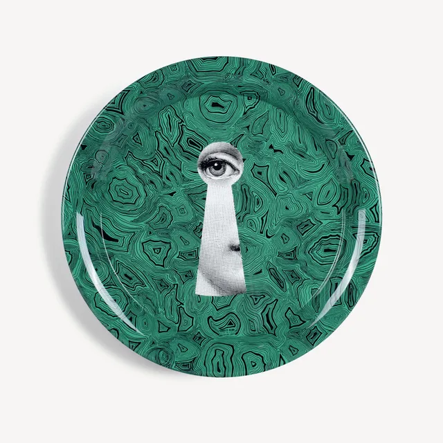 fornasetti-serratura-su-malachite-tablett-rund-malachit image 1