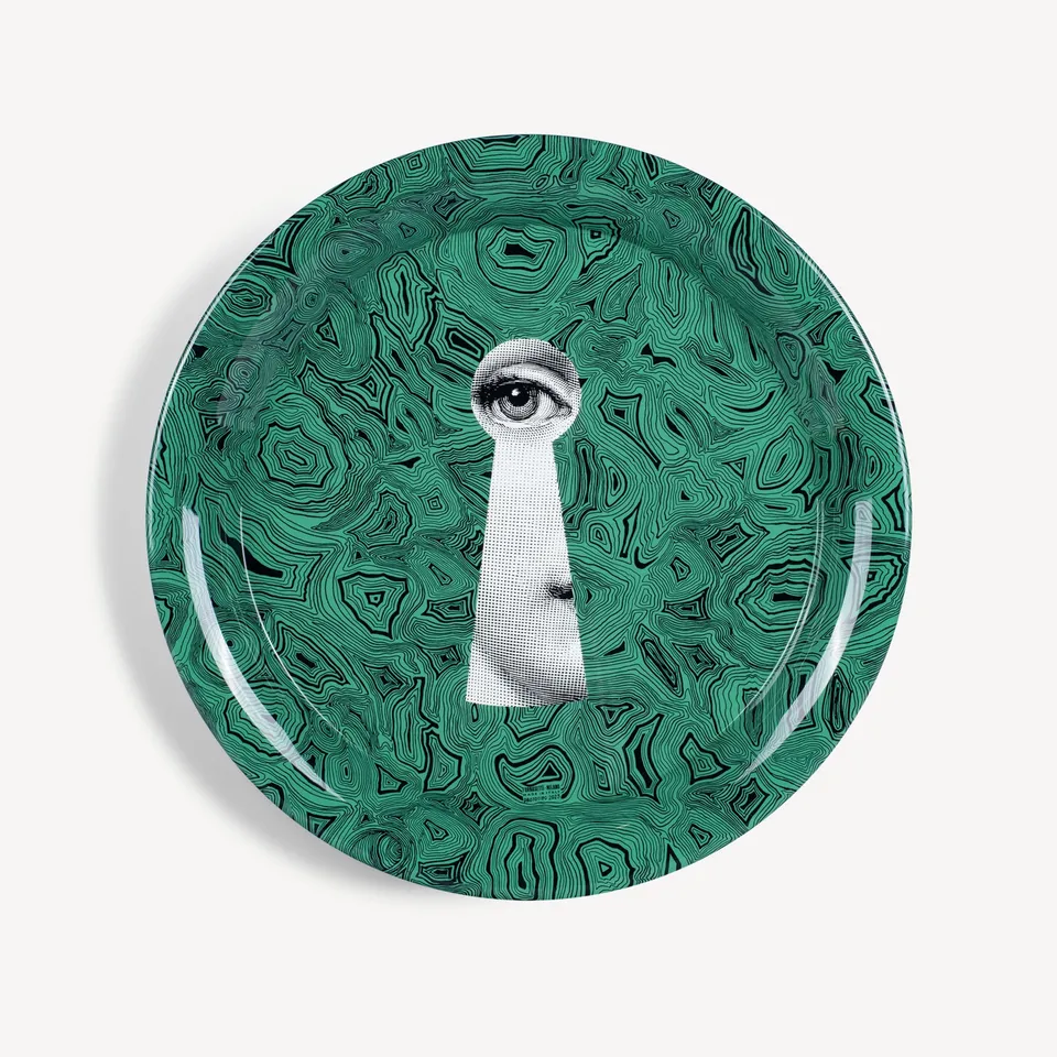 fornasetti-serratura-su-malachite-tablett-rund-malachit image 1
