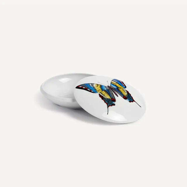 atelier-fornasetti-farfalle-round-box-porzellandose-schmetterling image 1