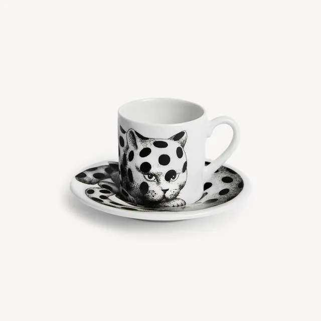 atelier-fornasetti-high-fidelity-a-pois-kaffeetasse-schwarz-wei image 1